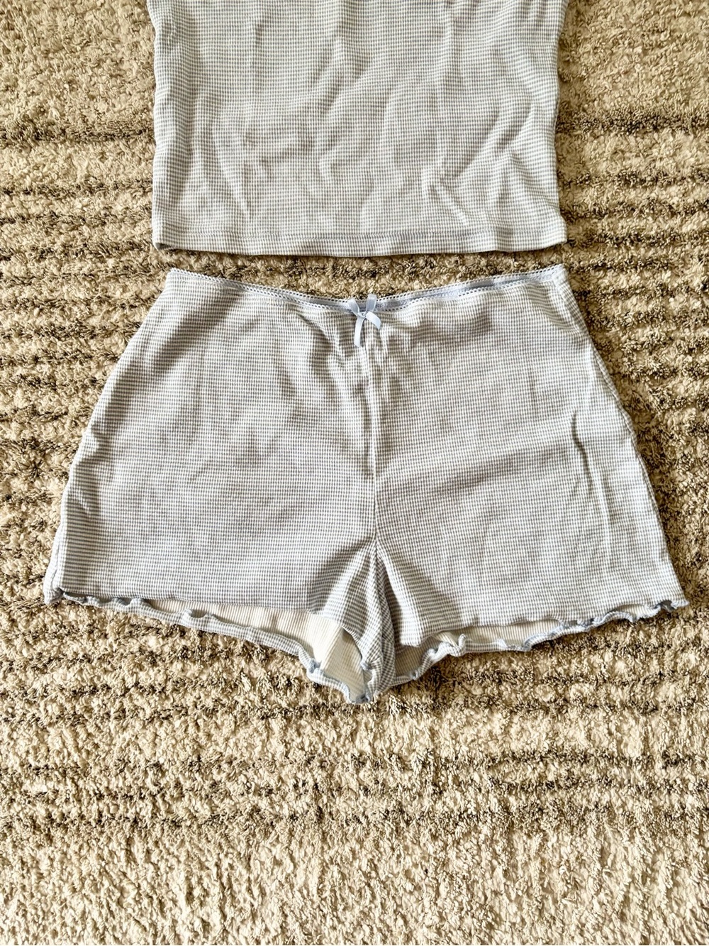 H&M Light Blue Ribbed Cami & Short Sleep Set - Picture 3 of 5